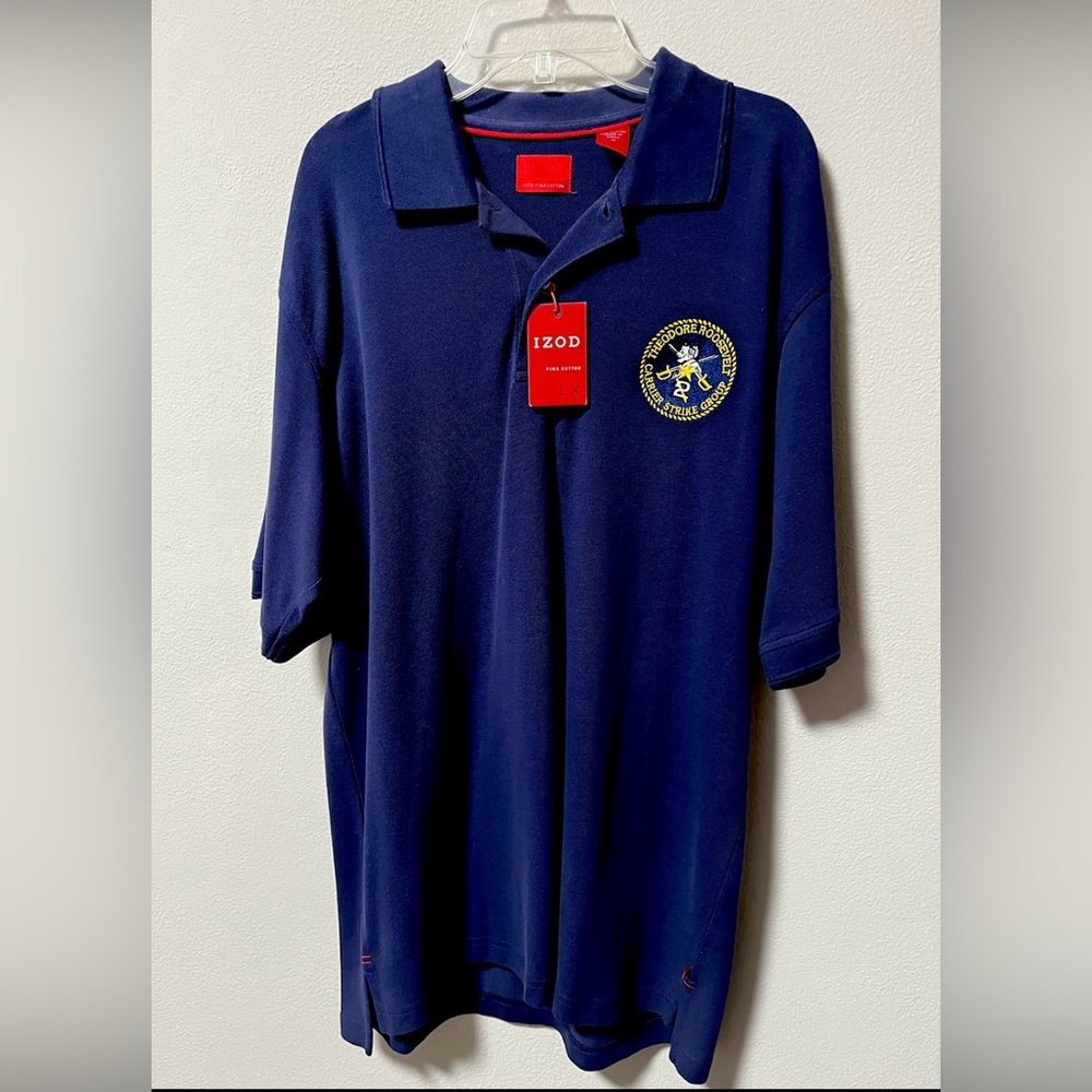 New USS Theodore Roosevelt CVN-71
Polo Shirt Men's Medium Navy Blue
Short Sleeve
